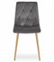Fluwelen stoel - 3 stuks - roze - houtlook poten - 86.5x45x54 cm