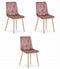 Fluwelen stoel - set van 3 - donkergrijs - 86.5x45x54 cm