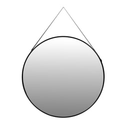 Hangende spiegel - zwart - 60x3 cm - aluminium en glas