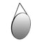 Hangende spiegel - zwart - 60x3 cm - aluminium en glas