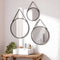 Hangende spiegel - zwart - 60x3 cm - aluminium en glas