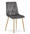 Fluwelen stoel - 4 stuks - roze - houtkleurige poten