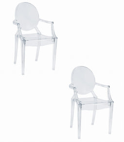 Transparante stoel - 2 stuks - polycarbonaat - stapelbaar