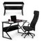 Ruim computerbureau - zwart - 120x60x72.5 cm - extra plank