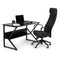Ruim computerbureau - zwart - 120x60x72.5 cm - extra plank