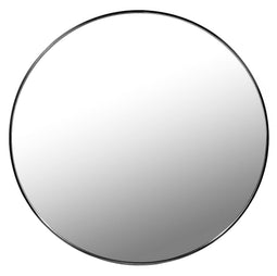 Ronde spiegel zwart - 50 cm diameter - gepoedercoat metaal - inclusief ophangset
