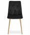 Zwarte eetkamerstoelen - 2 stuks - fluweel - houtimitatie poten