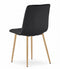 Zwarte eetkamerstoelen - 2 stuks - fluweel - houtimitatie poten