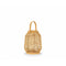 Kaarshouder Alexandra House Living Natuurlijk Glas Rotan 23 x 29 x 23 cm