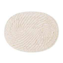 Placemat Wit Bamboe Rotan 40 x 30 x 0,5 cm