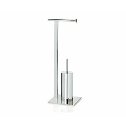 Toiletpapierhouder met borstelstandaard Alexandra House Living Zilverkleurig Metaal 20 x 72 x 20 cm