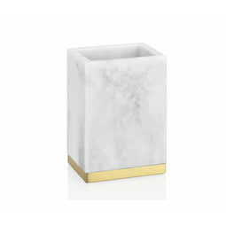 Tandenborstelhouder Alexandra House Living Wit Gouden Roestvrij staal Polyresin 5 x 10 x 7 cm