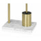 Toiletpapierhouder met borstelstandaard Alexandra House Living Wit Gouden Metaal Polyresin 27 x 7...