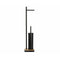 Toiletpapierhouder met borstelstandaard Alexandra House Living Zwart Metaal Bamboe 20 x 74 x 20 cm
