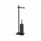 Toiletpapierhouder met borstelstandaard Alexandra House Living Zwart Metaal Walnoot 20 x 76 x 16 cm
