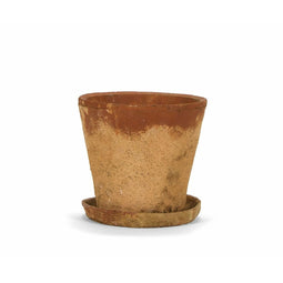 Bloempot met schaal Alexandra House Living Bruin Cement Rustiek 20 x 18 x 20 cm