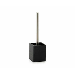 Toiletborstel Alexandra House Living Zwart Zilverkleurig Metaal Polyresin 9 x 36 x 9 cm