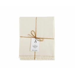Tafelkleed Alexandra House Living Ivoor 200 x 1 x 140 cm Met franjes