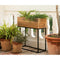 Bloempot met standaard Alexandra House Living Bruin Zwart Metaal Gerecycleerd Hout 21 x 60 x 55 cm