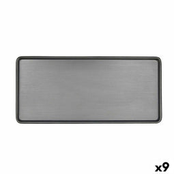 Serveerschaal Bidasoa Gio Grijs Plastic 31,5 x 14,5 cm (9 Stuks)