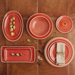 Snackdienblad Ariane Terra Rood Keramisch Ø 26 cm (12 Stuks)