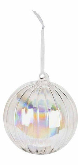 Nampook - Kerstbal Streep 10 cm Pearl