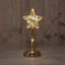 Anna's Collection - Ster op stam glas led op batterij met timer h23.5 cm mercury goud