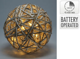 Nampook - Bal led 20 cm grijs kerstversiering