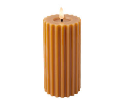 Lumineo - LED kaars d7.5h17.3 cm oranje/warm wit