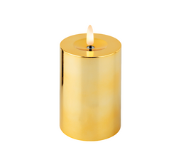 Lumineo - LED kaars d7h12.5 cm goud/warm wit