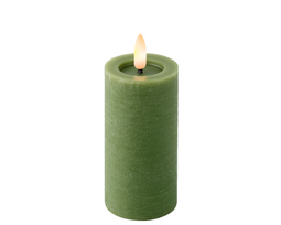 Lumineo - LED kaars d5h12.5 cm groen/warm wit