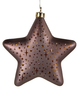 Anna's Collection - B.O.T. Star Glass Matt Bronze With Stars 19 cm