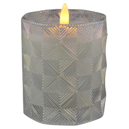 Magic Flame - LED kaars in glas 9cm gekleurd B/O