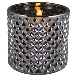 Magic Flame - LED kaars in glas 8cm smokey B/O