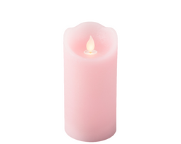 Lumineo - LED waving kaars d7.5h15 cm roze/warm wit