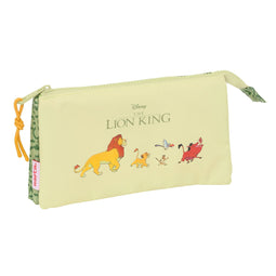 Pennenetui met 3 vakken Mufasa Groen Beige 22 x 12 x 3 cm