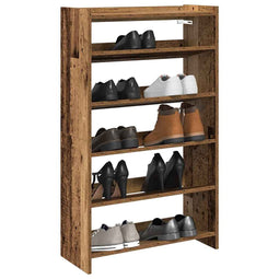 Schoenenrek 60x25x100 cm bewerkt hout oud houtkleurig