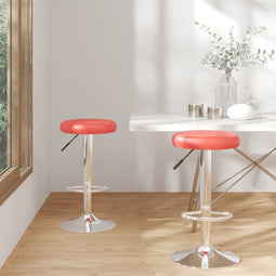Barstoelen 2 st kunstleer rood