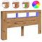 Hoofdeinde met LED 180x18,5x103,5 cm hout artisanaal eikenkleur