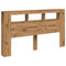 Hoofdeinde met LED 180x18,5x103,5 cm hout artisanaal eikenkleur