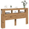 Hoofdeinde met LED 180x18,5x103,5 cm hout artisanaal eikenkleur