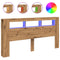 Hoofdeinde met LED 200x18,5x103,5 cm hout artisanaal eikenkleur