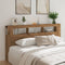 Hoofdeinde met LED 200x18,5x103,5 cm hout artisanaal eikenkleur
