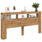 Hoofdeinde met LED 200x18,5x103,5 cm hout artisanaal eikenkleur