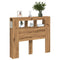 Hoofdeinde met LED 120x18,5x103,5 cm hout artisanaal eikenkleur