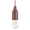 Gloeilampvormige lamp Pull & click Walnoot
