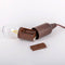 Gloeilampvormige lamp Pull & click Walnoot
