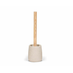 Toiletborstel Alexandra House Living Bruin Beige Nylon Essenhout Zandsteen 10 x 36 x 10 cm