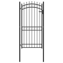 Poort met speerpunten 100x200 cm staal zwart