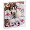 Kerstversiering Wit Rood 13 X 11 X 2 CM (10 Stuks)
